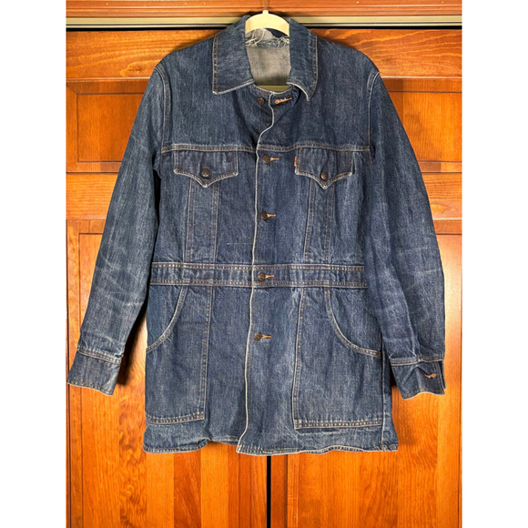 Vintage 70s Levi’s Orange Tab Denim Chore Coat USA Made Medium - Picture 4 of 14